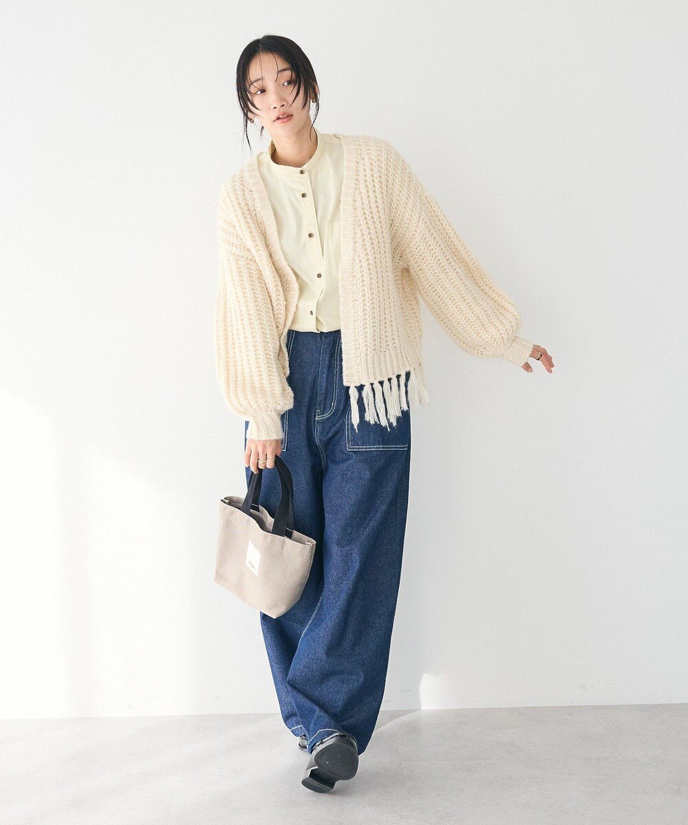 CRAFT STANDARD BOUTIQUE 洗える/フリンジニットカーディガン 