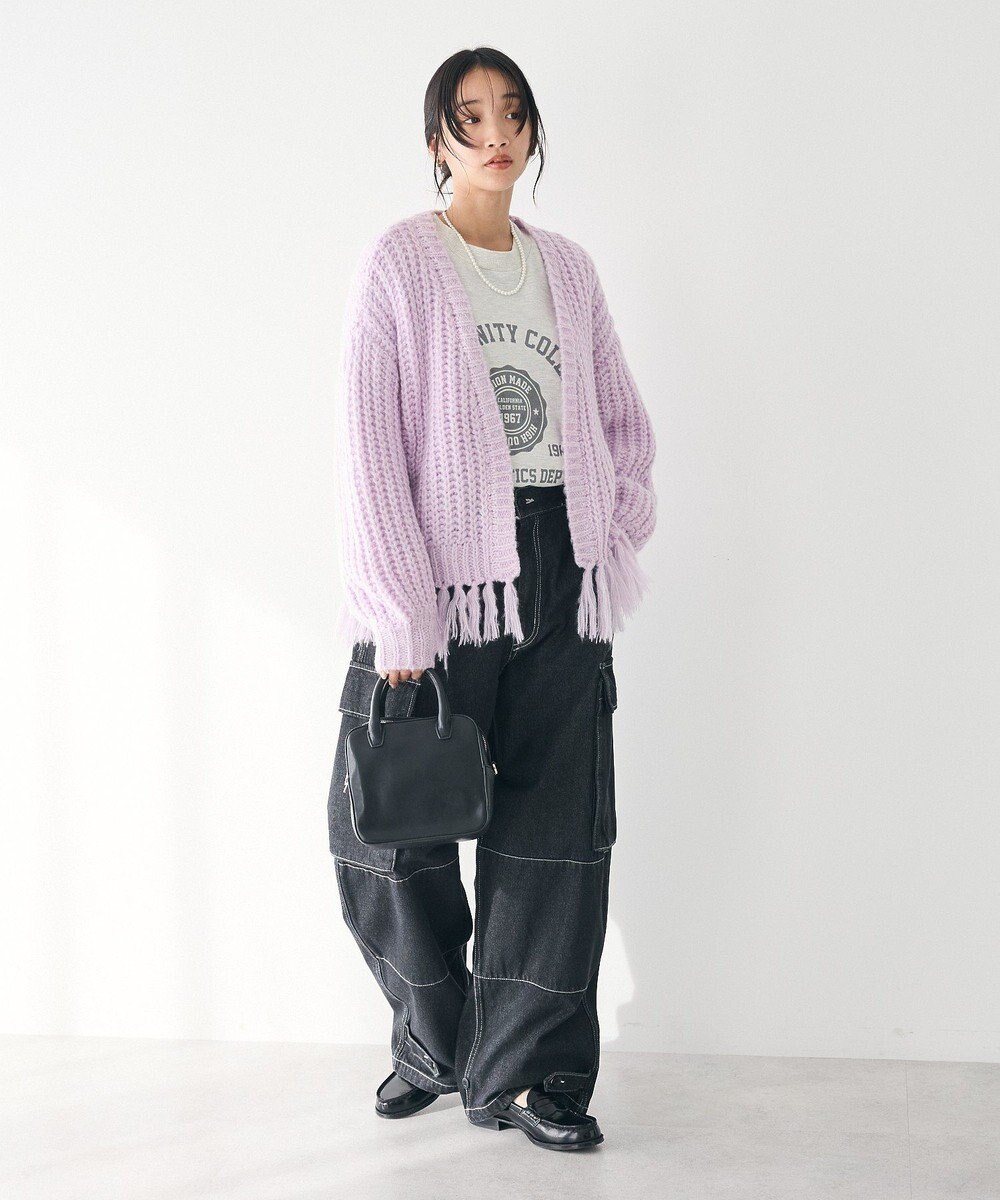 CRAFT STANDARD BOUTIQUE 洗える/フリンジニットカーディガン 