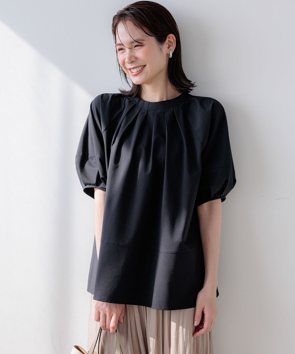 組曲 【先行予約・前後着用可】ソフトサッカーラグランスリーブ ブラウス 