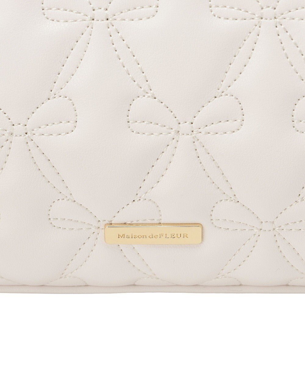 Maison de FLEUR スカーフ付きリボンキルティング2Wayボストン 