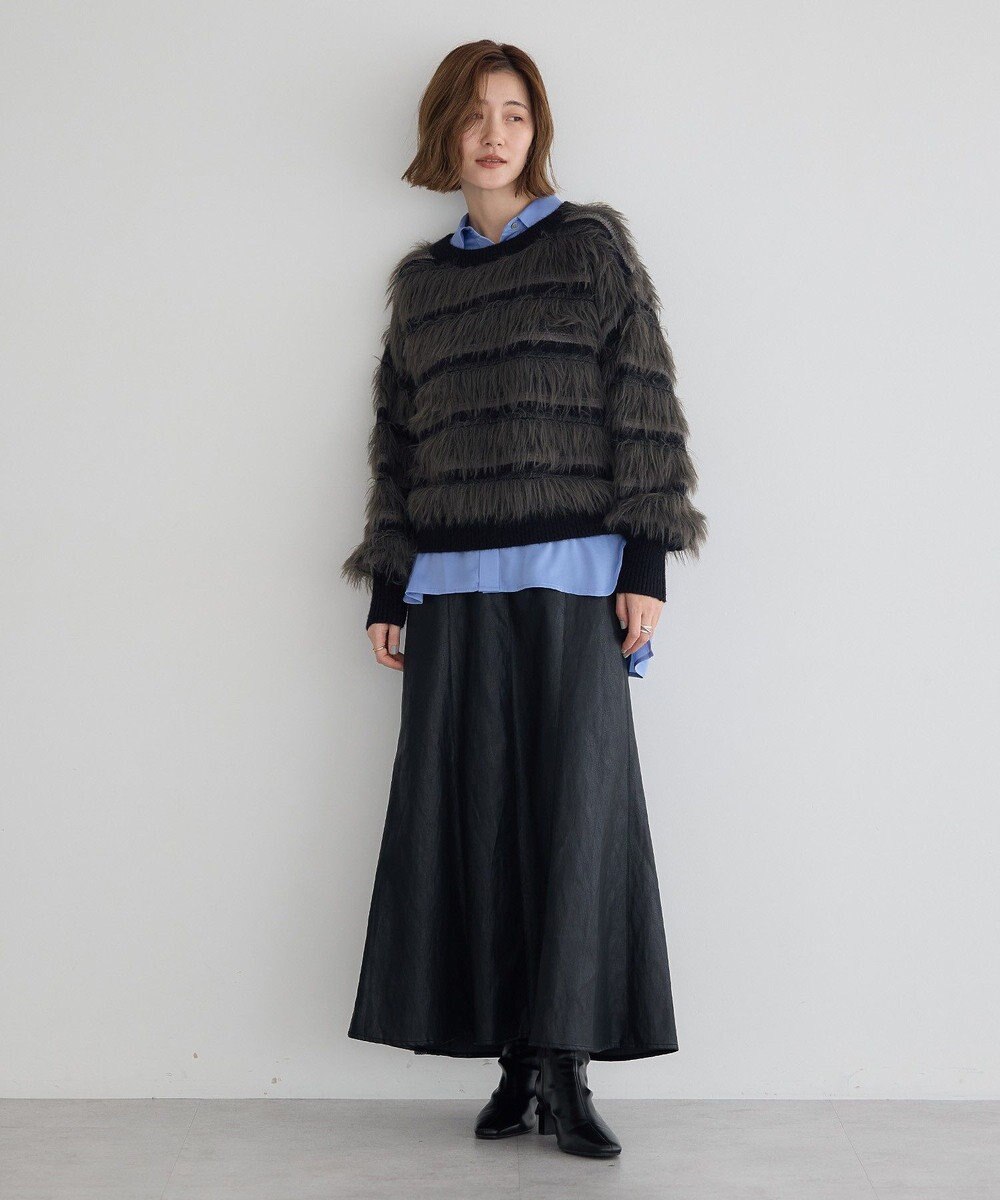 YECCA VECCA レザーライクマーメイドスカート 