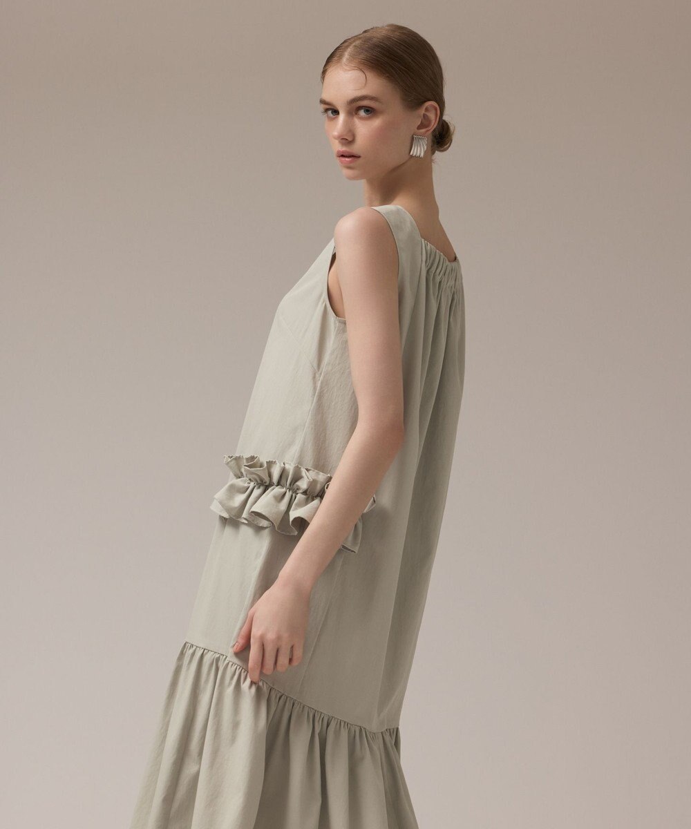 GRACE CONTINENTAL サイドフリルタフタワンピース 