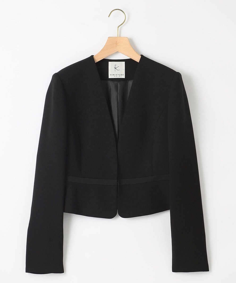 組曲 NOIR 【洗える】ウォッシャブルストレッチバックサテン ジャケット＋ワンピース 
