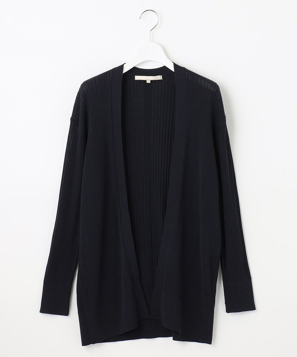 自由区 【洗える】ハイツイストコットンアセテート ニットカーディガン 