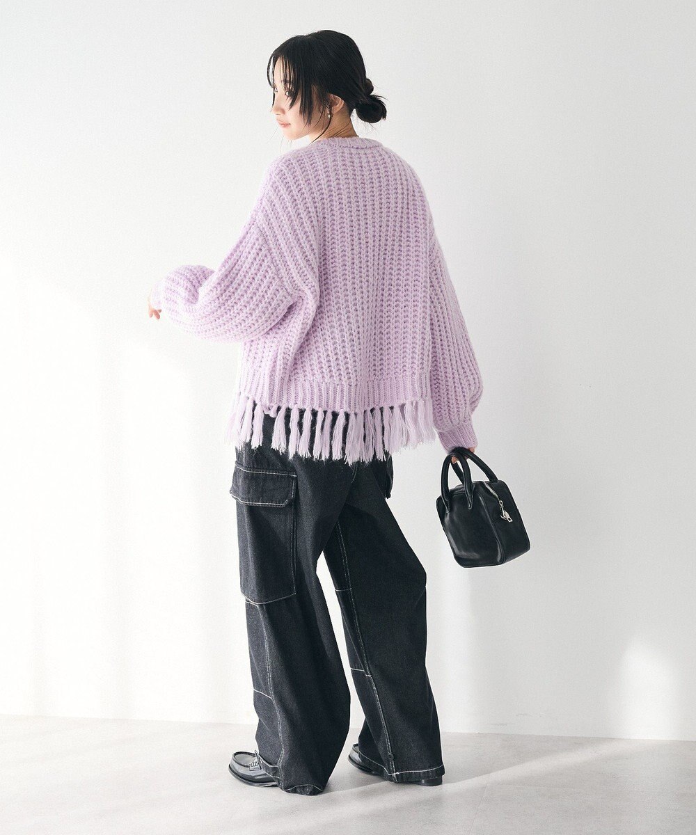 CRAFT STANDARD BOUTIQUE 洗える/フリンジニットカーディガン 