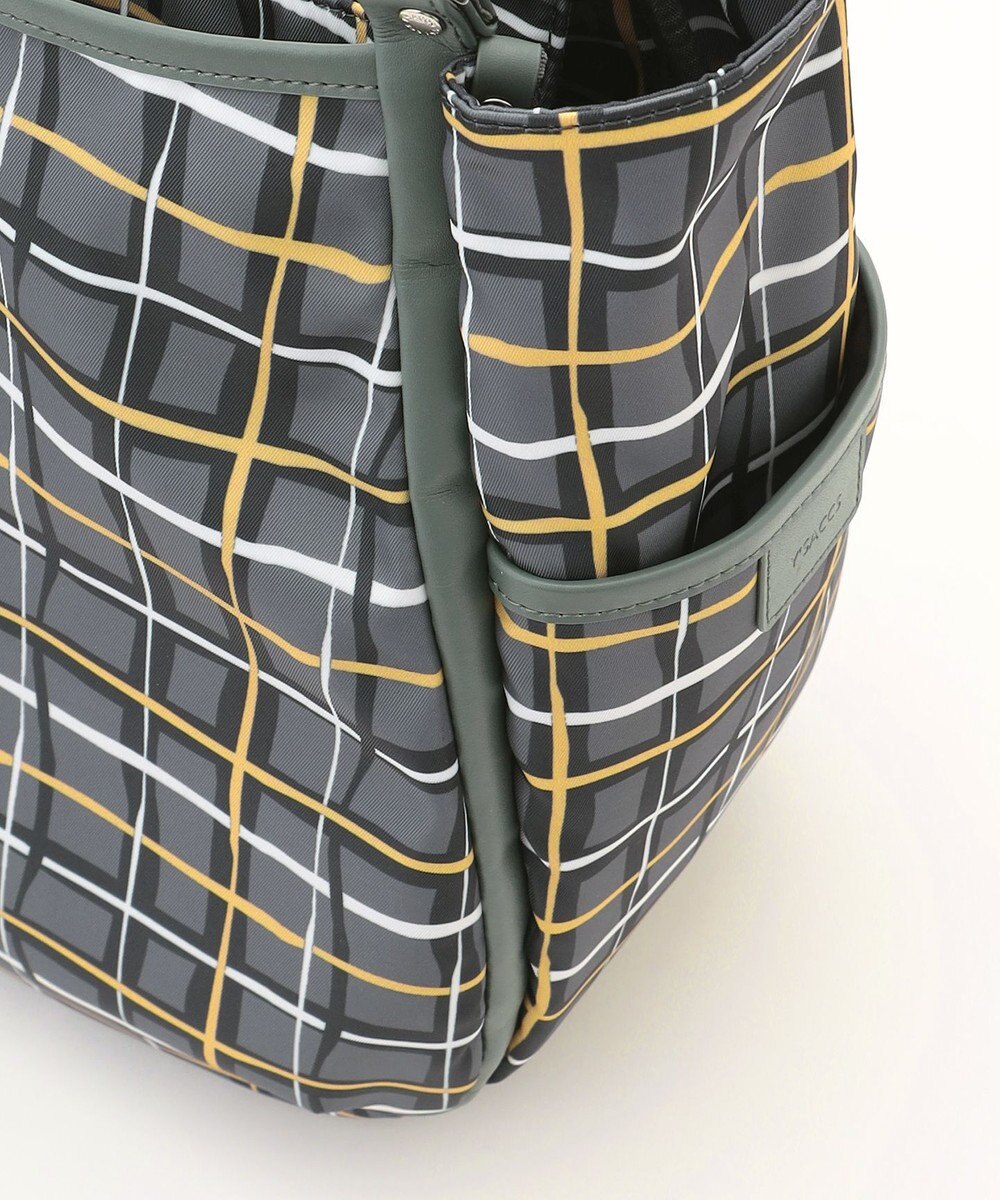 Y'SACCS ドローイングチェックトートバッグ 