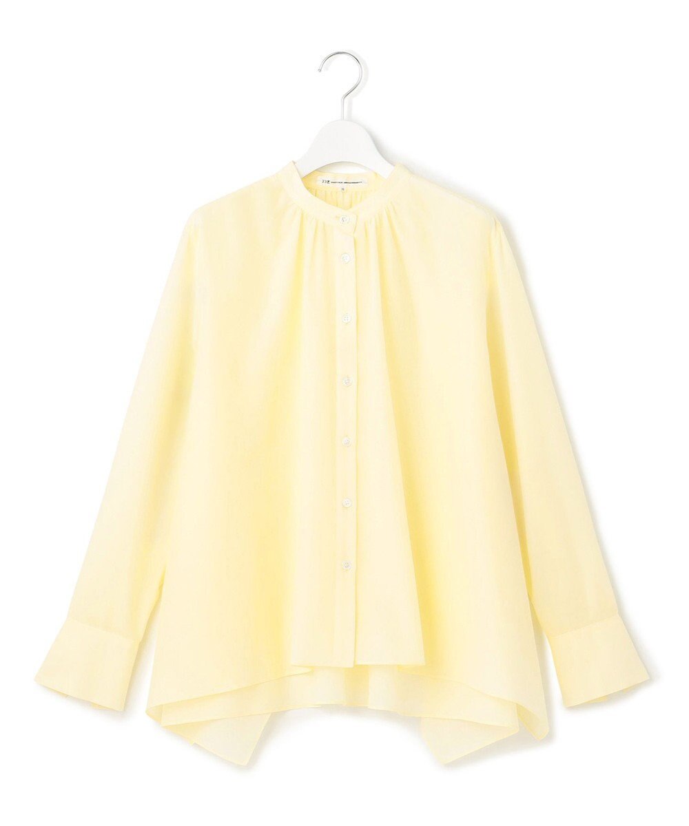 23区 【洗える】シアーコットンシルク ハンカチーフヘム デザイン シャツ 