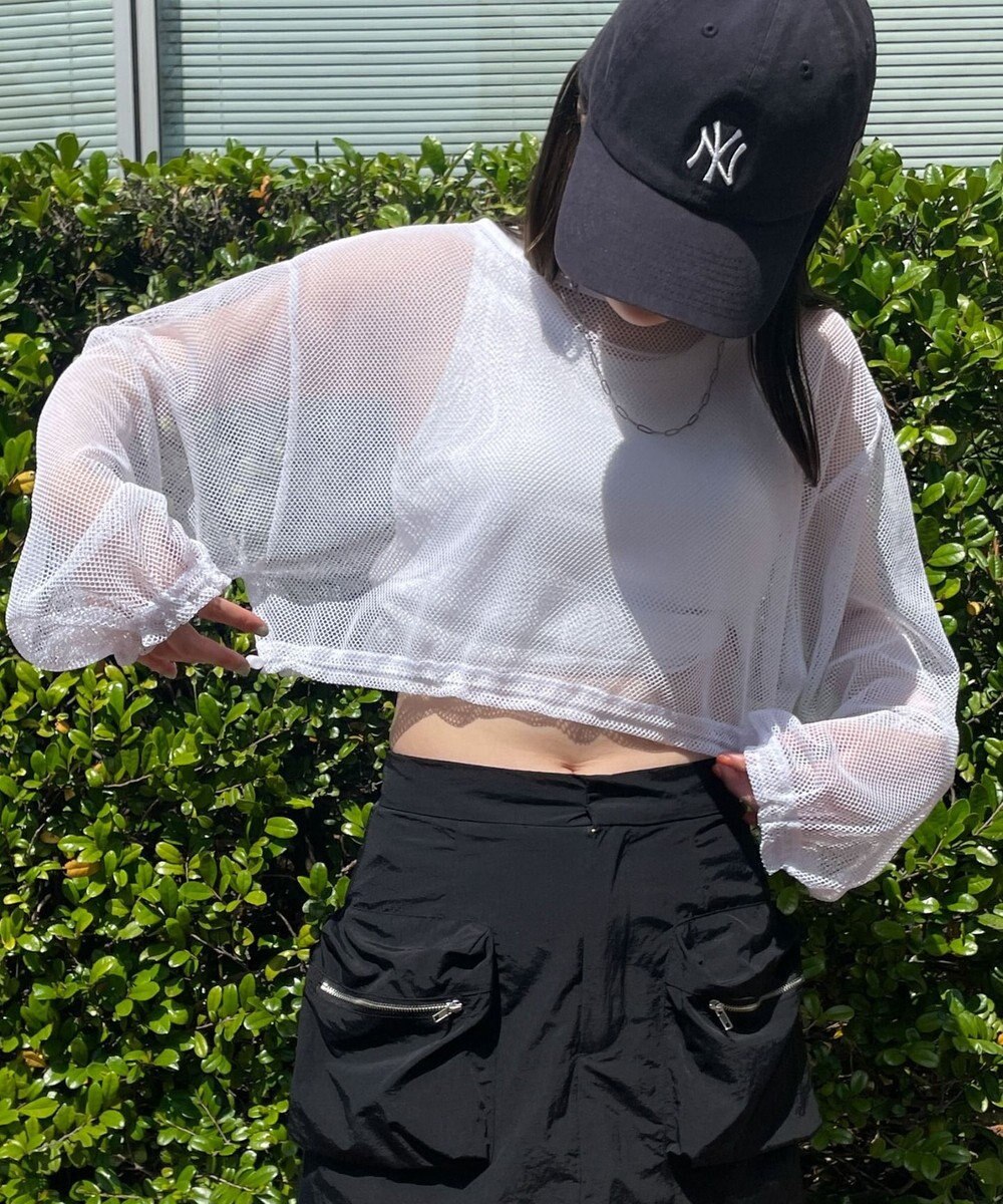 WEGO メッシュサイドドロストトップス 