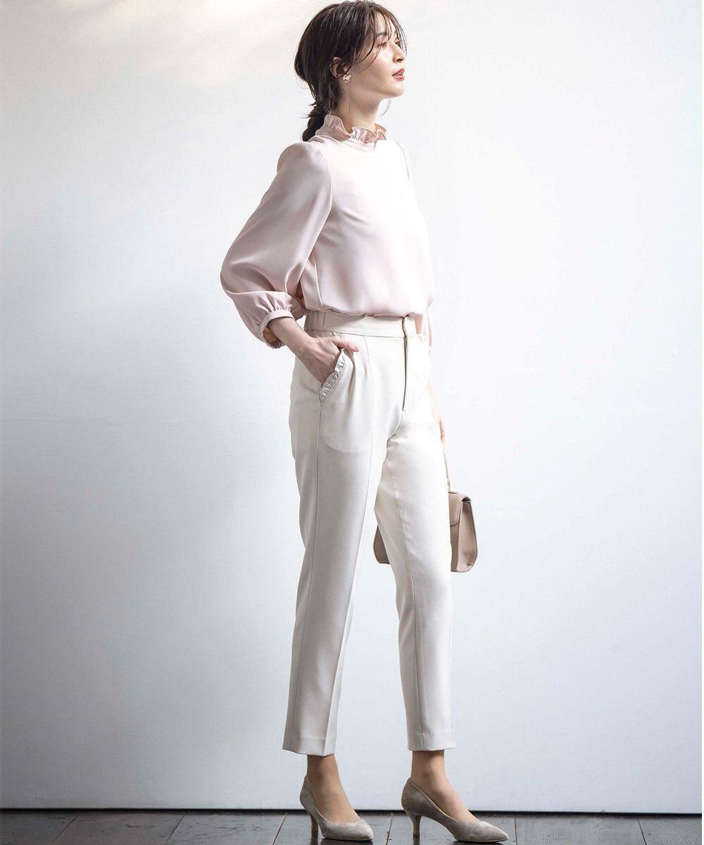 組曲 【KUMIKYOKU NAVY】コンフォータブルドレープフリル テーパードパンツ 