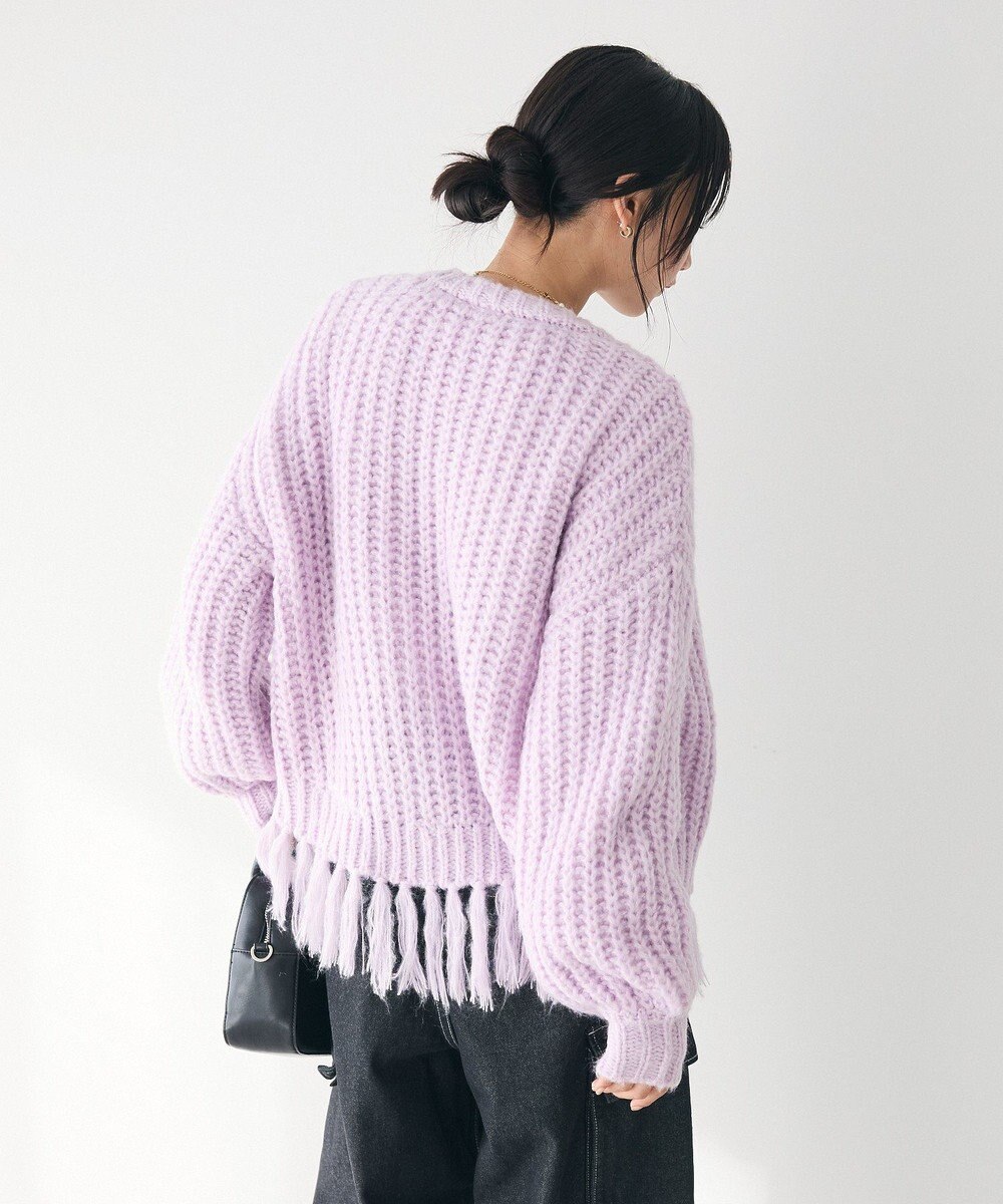 CRAFT STANDARD BOUTIQUE 洗える/フリンジニットカーディガン 