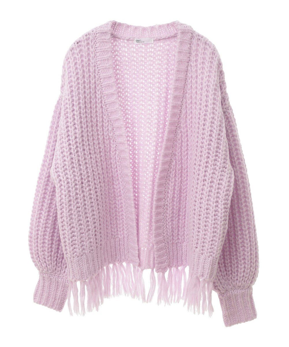 CRAFT STANDARD BOUTIQUE 洗える/フリンジニットカーディガン 