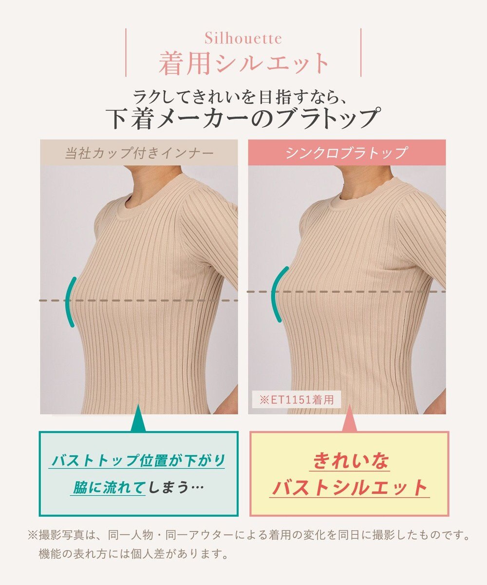 Wing インナー カップ付きノースリーブ 【シンクロブラトップ】 ラクなのにきれいなバストシルエット ウイング／ワコール ET1151 