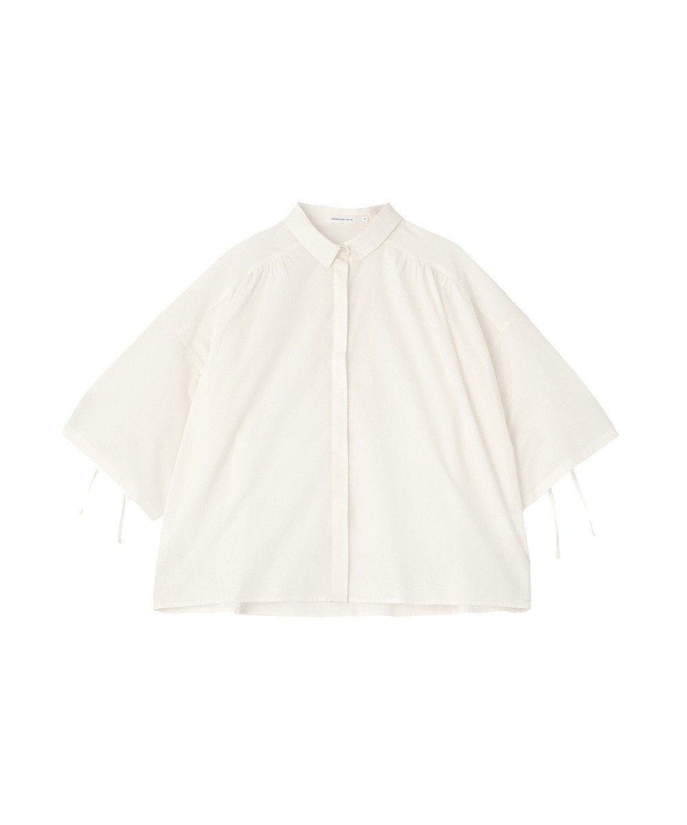 AMERICAN HOLIC 【先行予約】【WEB限定】ギャザーリボンスリーブ半袖シャツ 
