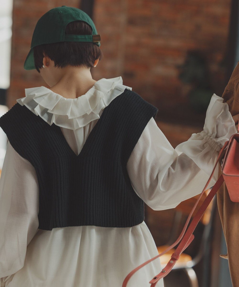 #Newans 【前後着用可能】【高山都さんコラボ】ビッグカラー２WAYブラウス 