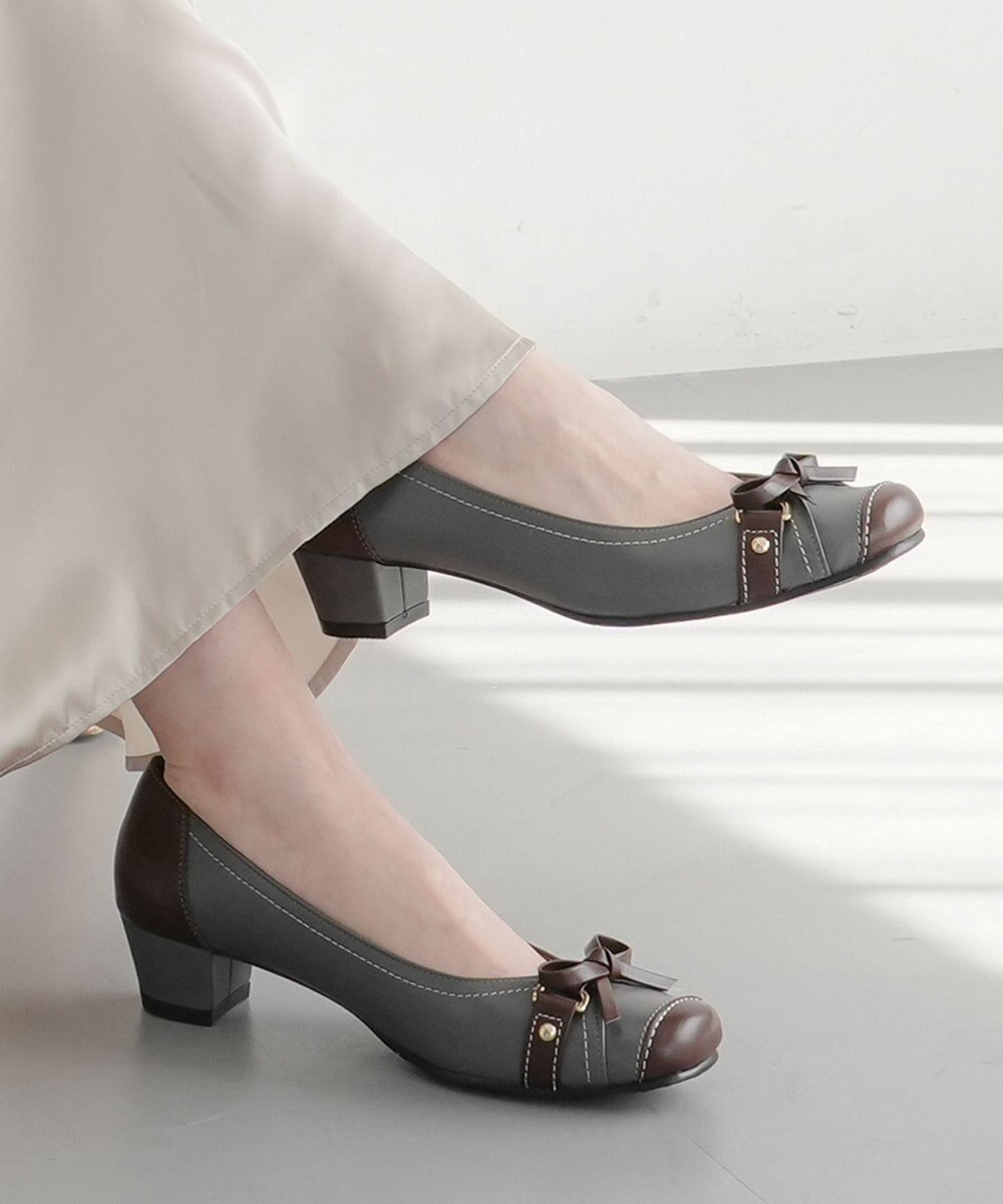 Pointer 日本製 本革リボン付きパンプス 