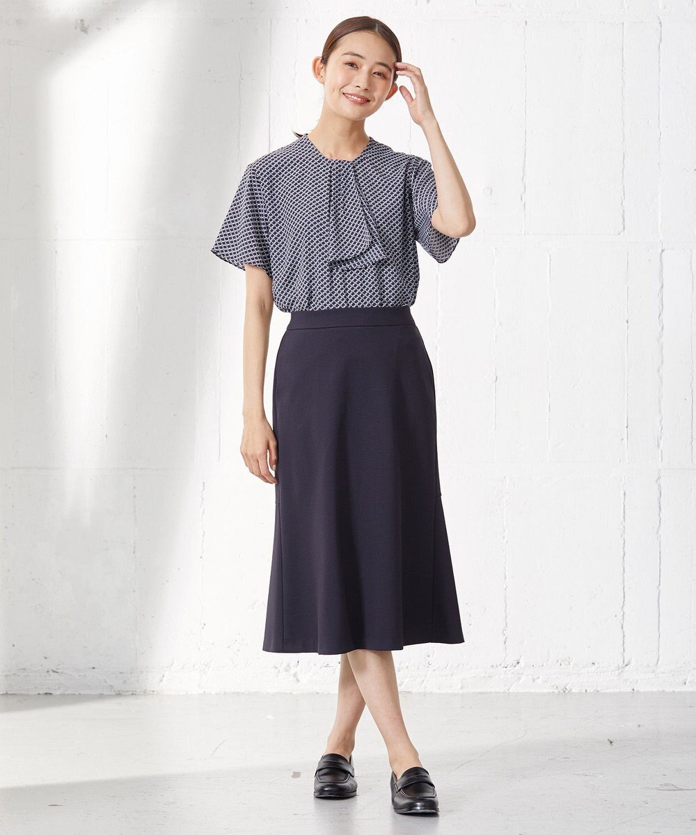 J.PRESS LADIES 【2WAY】幾何プリント ボウタイ カットソー 