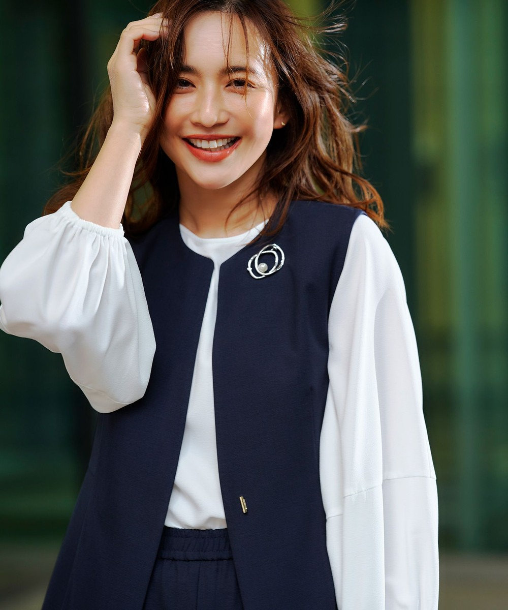 ANY L 【3SET】きちんと見え3点コーデセット（ブラウス＋ジレ＋パンツ） 