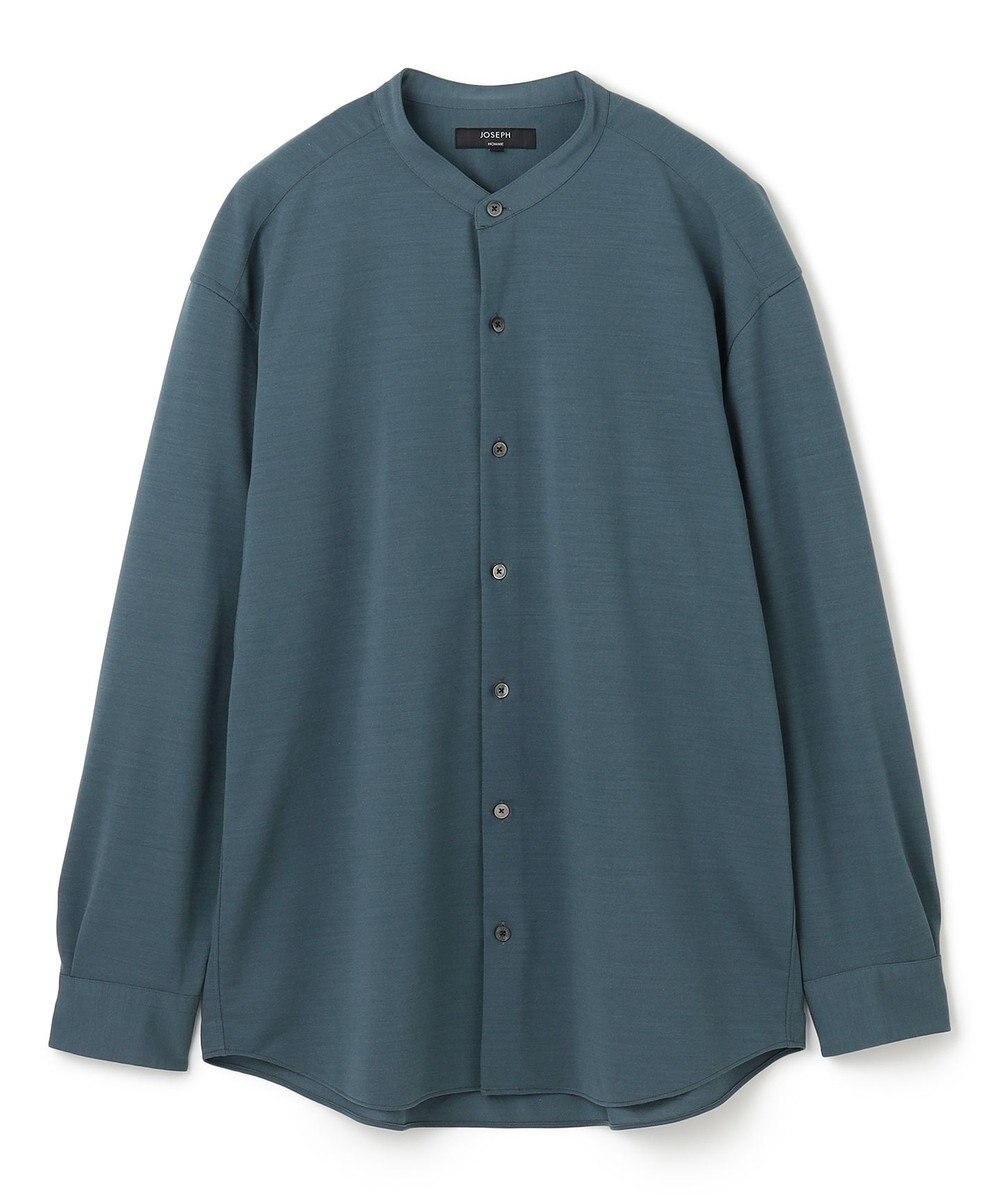 JOSEPH HOMME ウールツイストジャージー　バンドカラーシャツ 