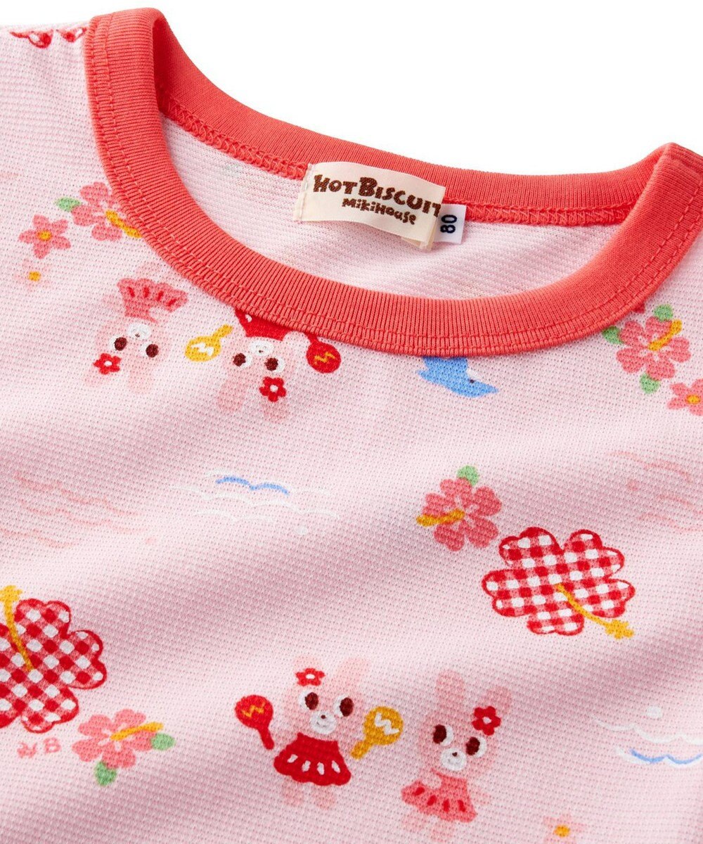 MIKI HOUSE HOT BISCUITS 【80-120cm】 リゾートキャビット 腹巻き付き タック天竺素材 半袖パジャマ 