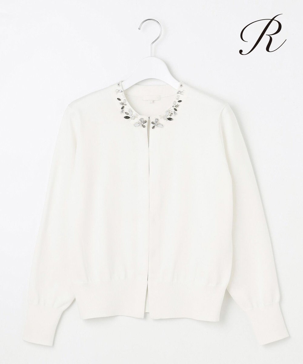 23区 S 【R(アール)】ブライトニット ネックビジューカーディガン 