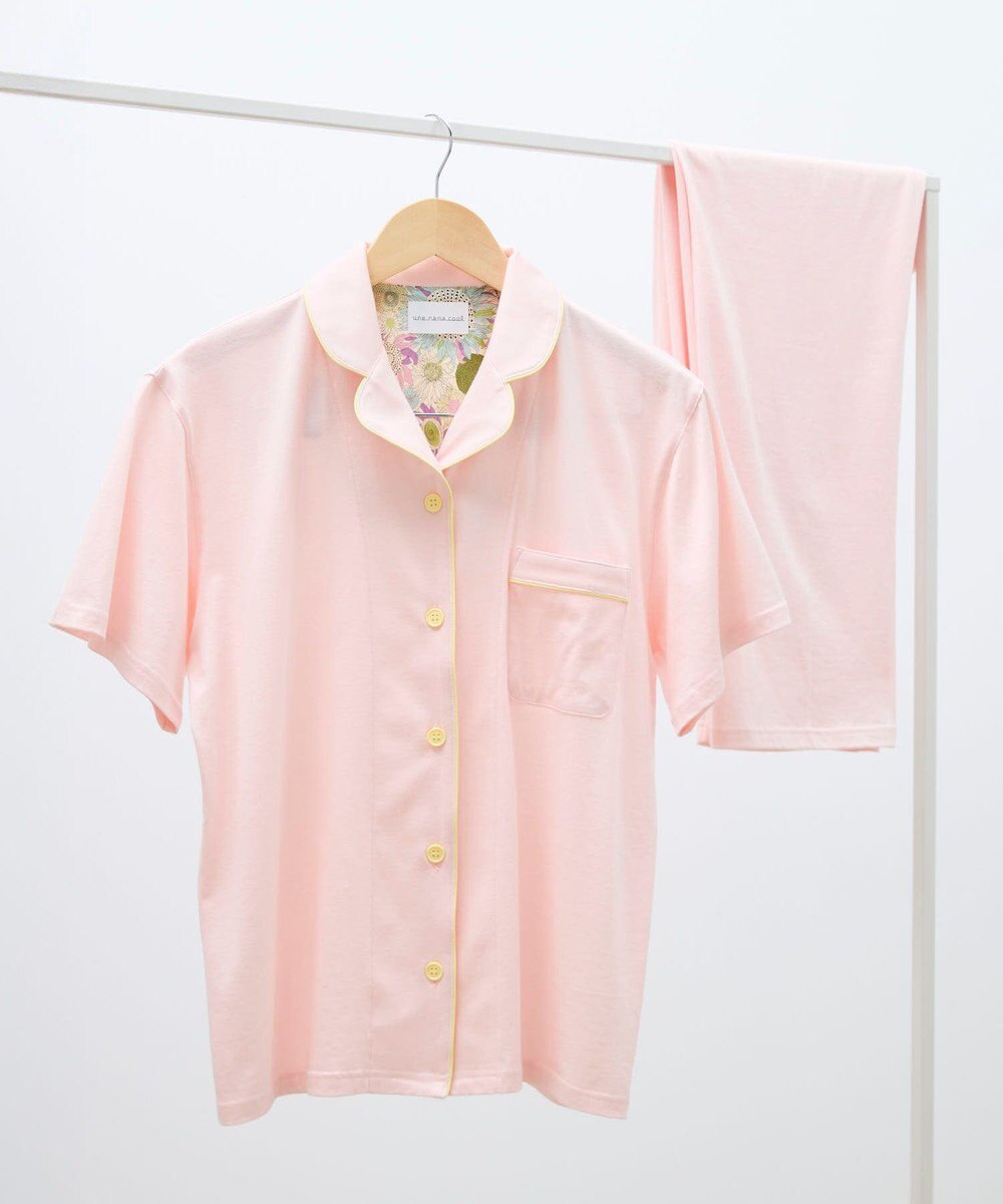 une nana cool 【綿100%】スビン天竺 半袖開襟パジャマ MADE WITH LIBERTY FABRIC 