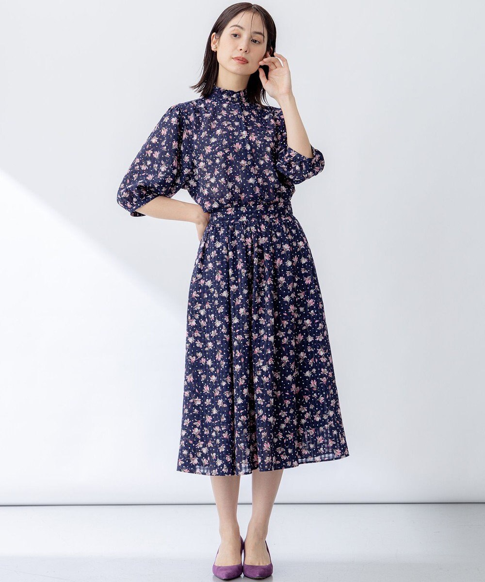 組曲 S フラワードットプリント ブラウス 