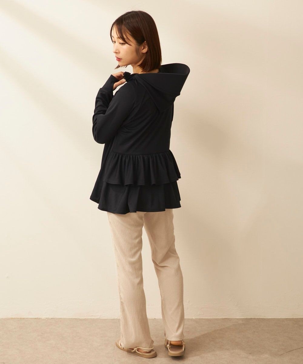 OP／FILA 【ocean pacific】フェイスガード付き バックフリル ラッシュガードパーカー 