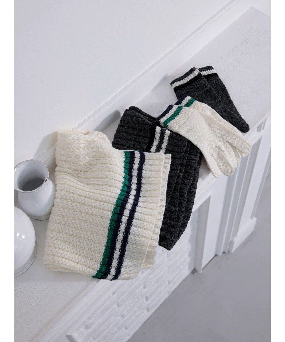 Green Parks ＳＥＴ２点　ボーダーニットマフラー＋手袋 