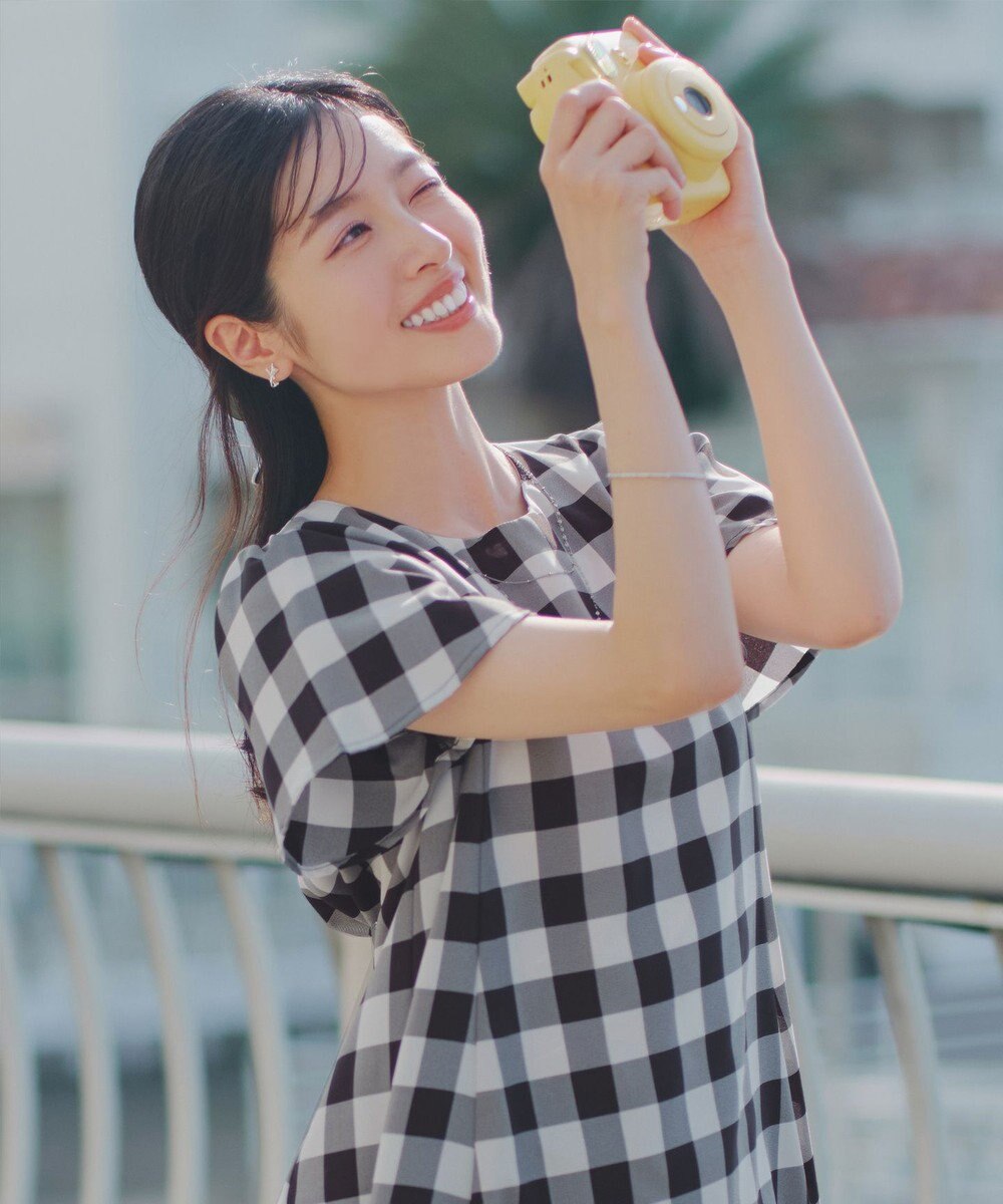 Tiaclasse L 【おのののかさん着用】半袖＆七分袖選べる袖丈バックフレアチュニック 