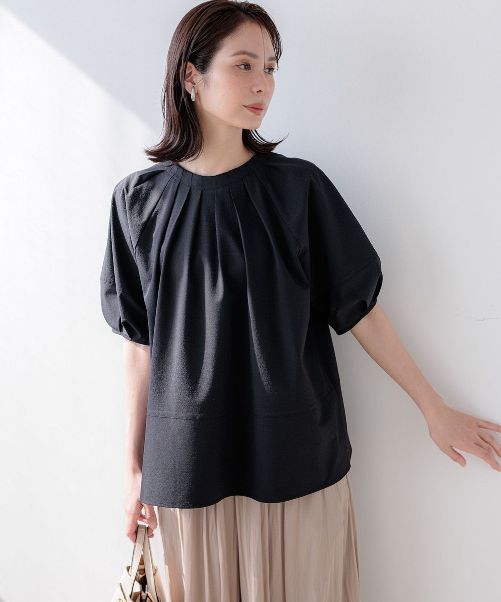 組曲 【先行予約・前後着用可】ソフトサッカーラグランスリーブ ブラウス 