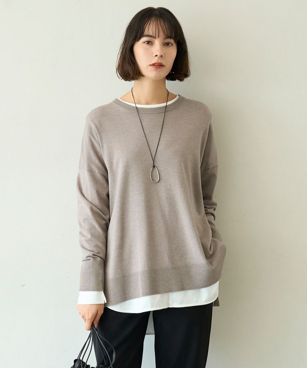 UNFILO L マイビューティニット ワイドクルーネック 