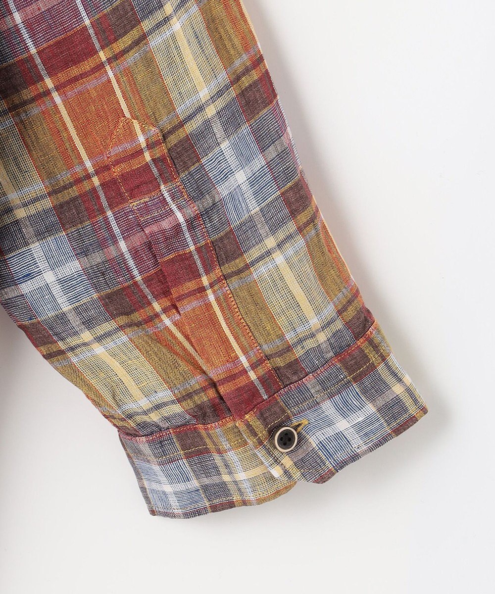 JOSEPH ABBOUD 【キングサイズ・アルビニリネン】チェック七分袖シャツ 