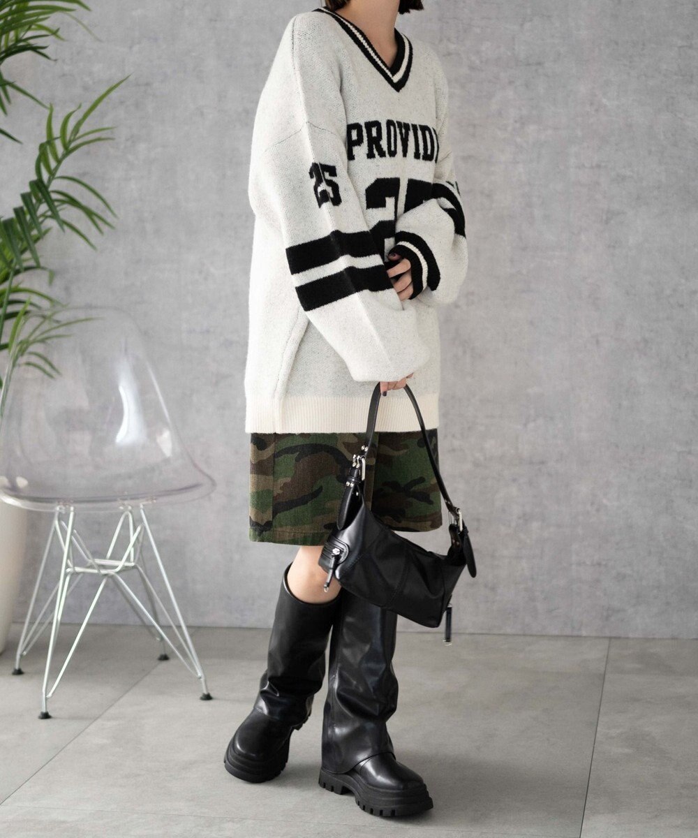 WEGO ナンバリングラインフラッフィーニット 