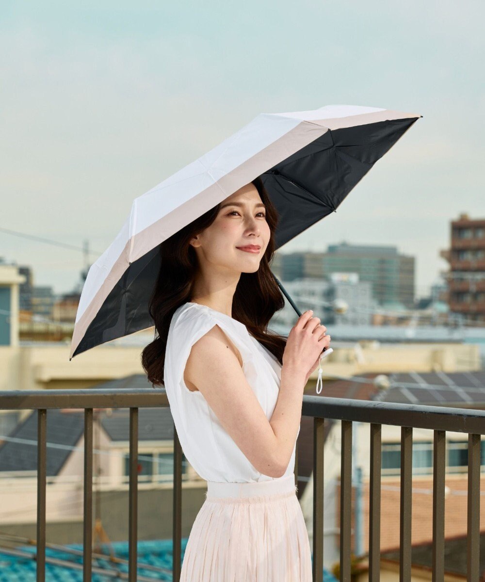 MOONBAT 【遮光100％/晴雨兼用】kowaza コワザ ライトウェイトカーボン ボーダー 折りたたみ傘 簡単に畳める傘 コンパクト 50cm 