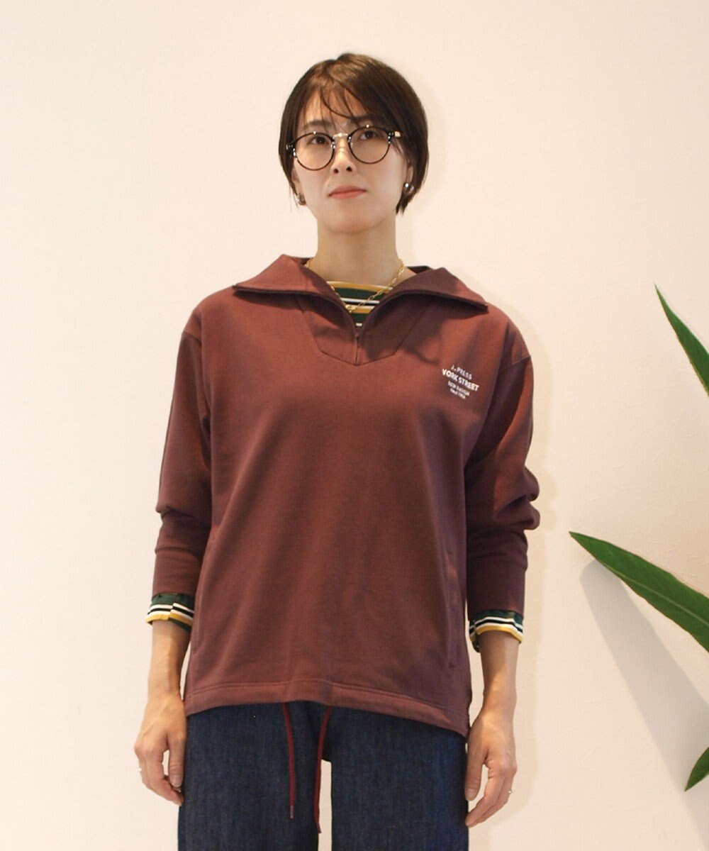 J.PRESS YORK STREET 【UNISEX】ヘビー天竺ハーフジップ スウェット 