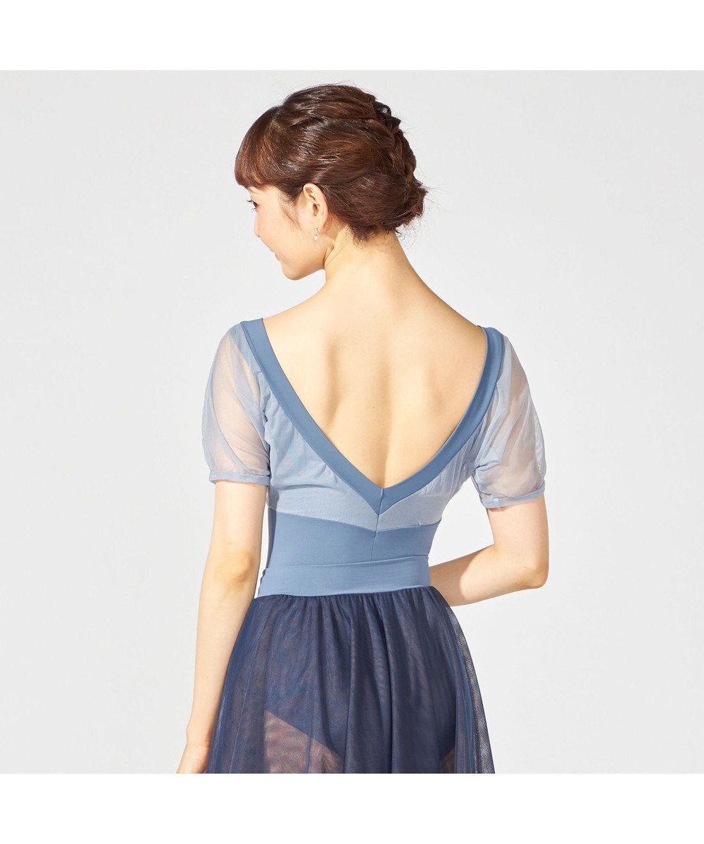 Chacott ドレープスリーブレオタード 