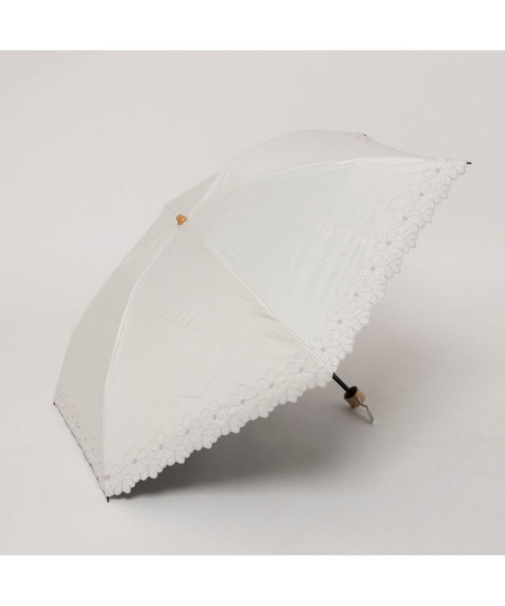 UNBILLION カシュネ cachenez / 【晴雨兼用】【日傘】UV カット率99％以上 PU軽量フラワー刺繍ミニ折りたたみ傘 