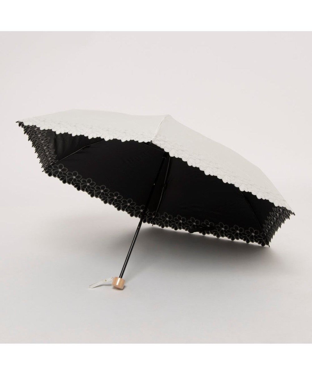 UNBILLION カシュネ cachenez / 【晴雨兼用】【日傘】UV カット率99％以上 PU軽量フラワー刺繍ミニ折りたたみ傘 