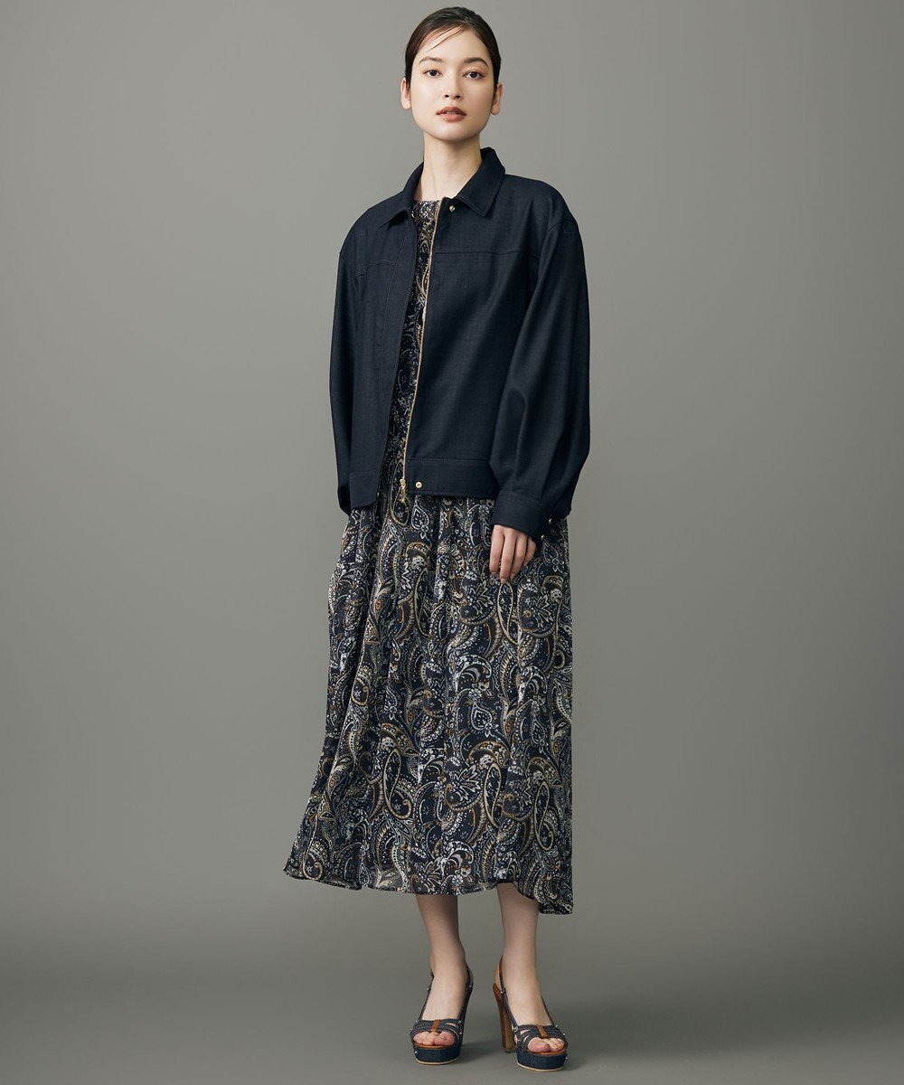 自由区 L 【17号サイズまで展開・SHIHOさん着用】デニムライクツイル ジャケット 