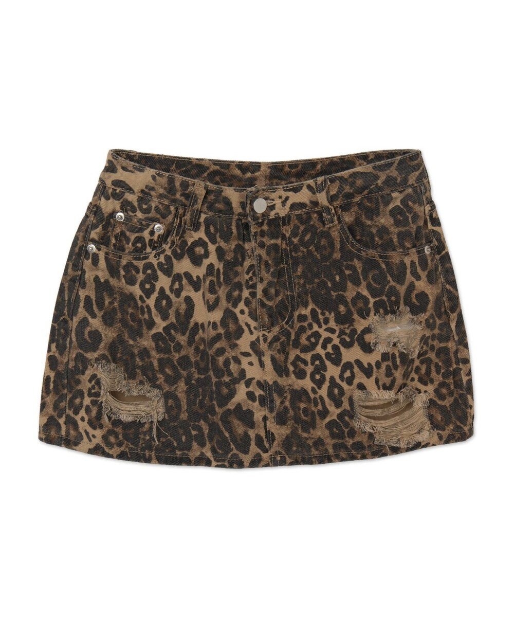 WEGO ダメージレオパードミニスカパン 