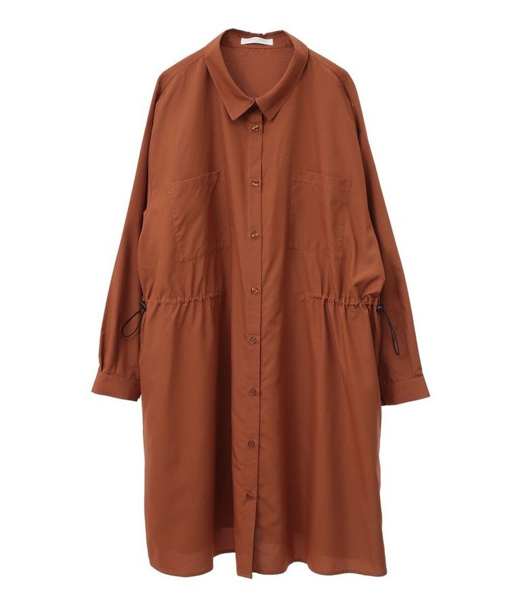 Green Parks ミディ丈ドロストシャツワンピース 