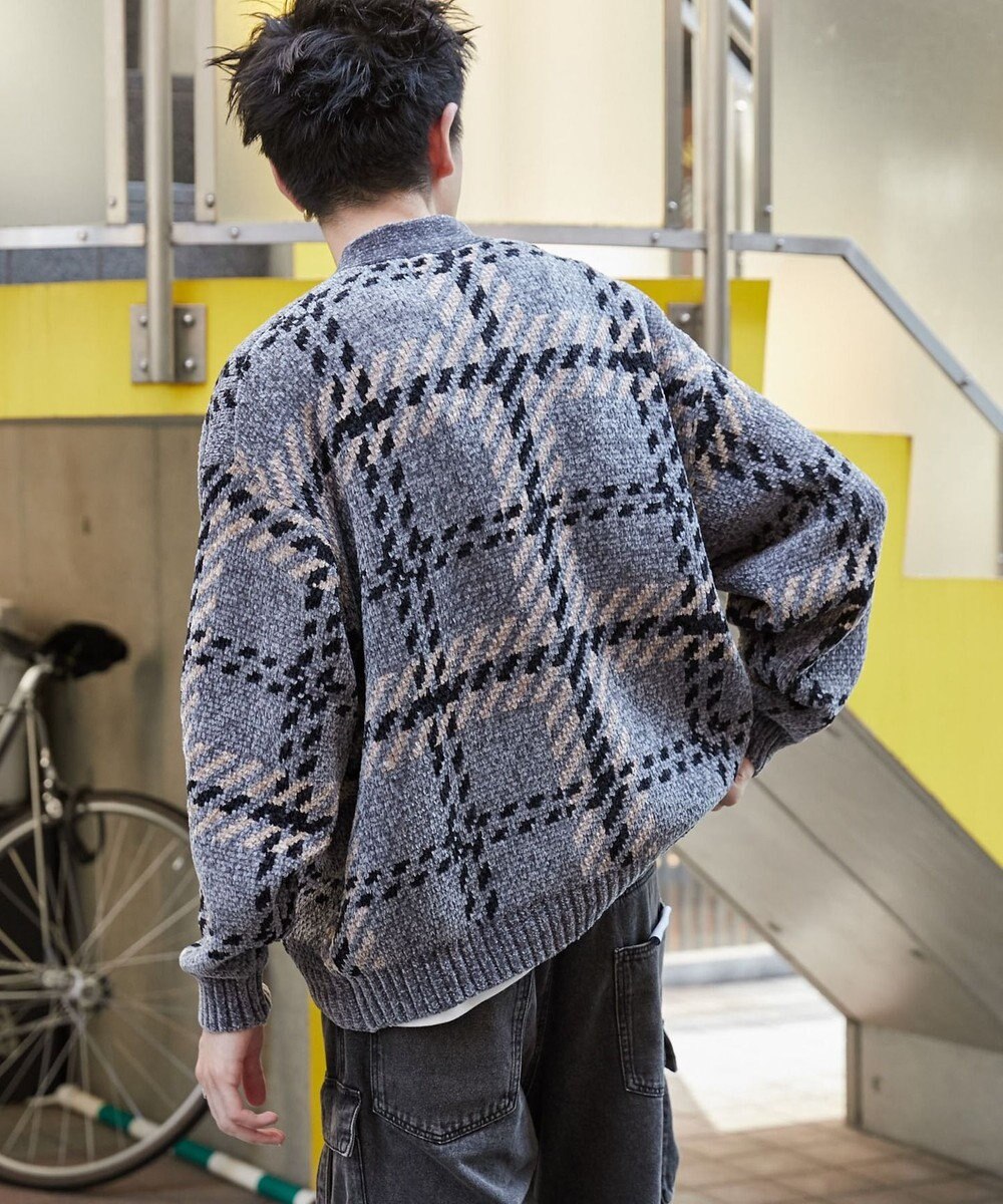 WEGO ベロアモールパターンカーディガン 