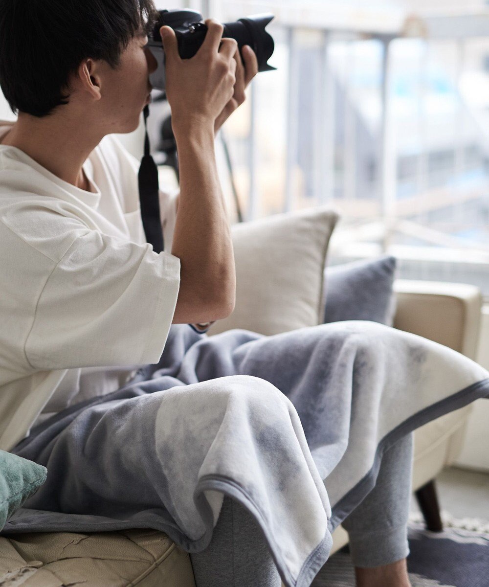 LOOM&SPOOL FOL綿毛布ブランケット／グレー 