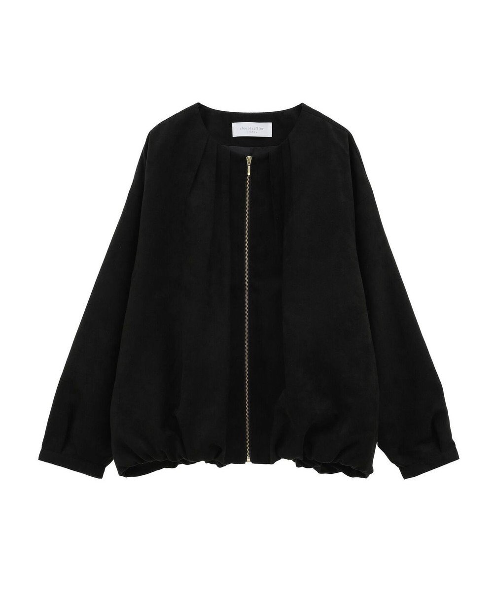 Green Parks ノーカラータックスウェード調ブルゾン 