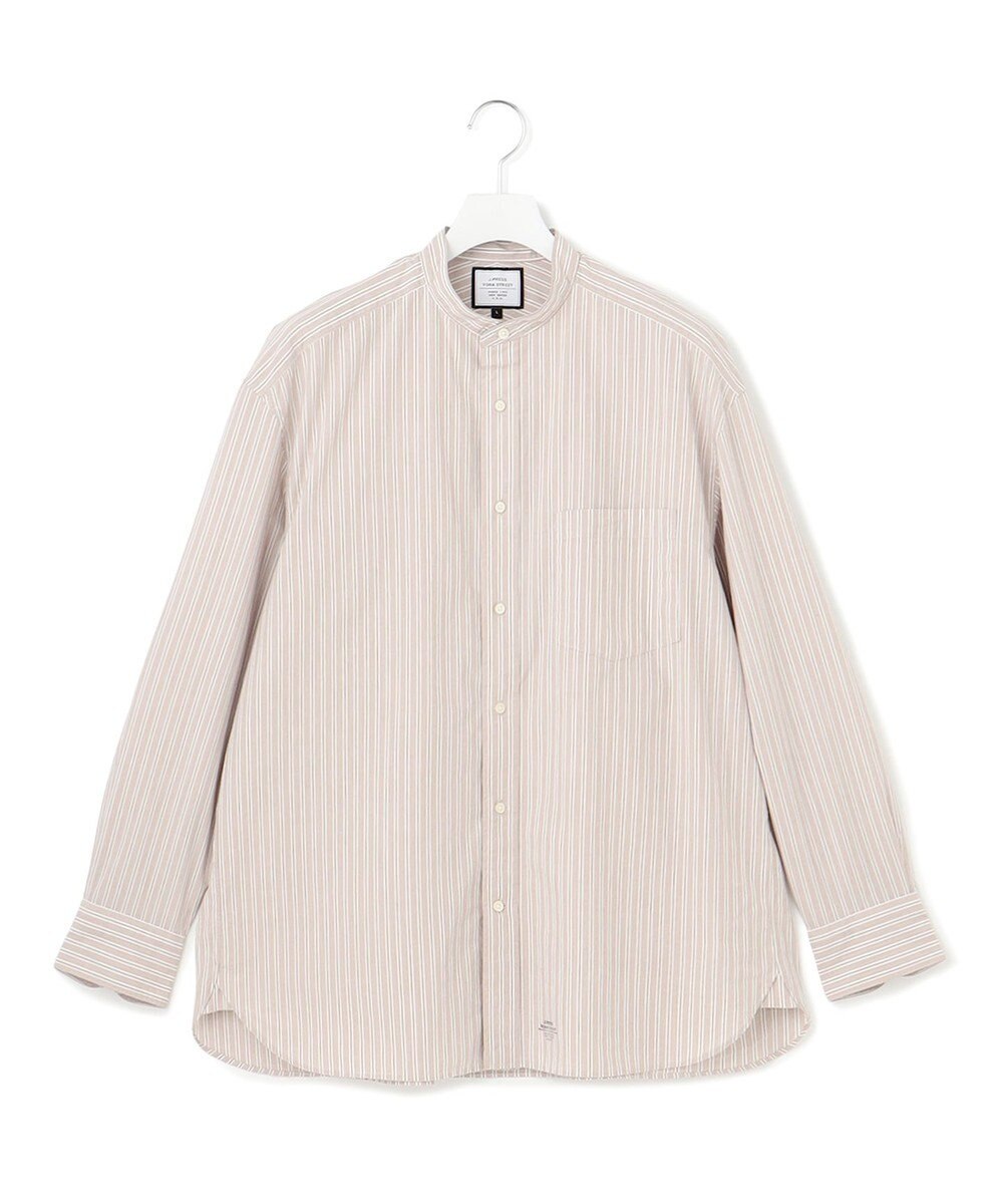 J.PRESS YORK STREET 【UNISEX】タイプライターストライプ バンドカラーシャツ 