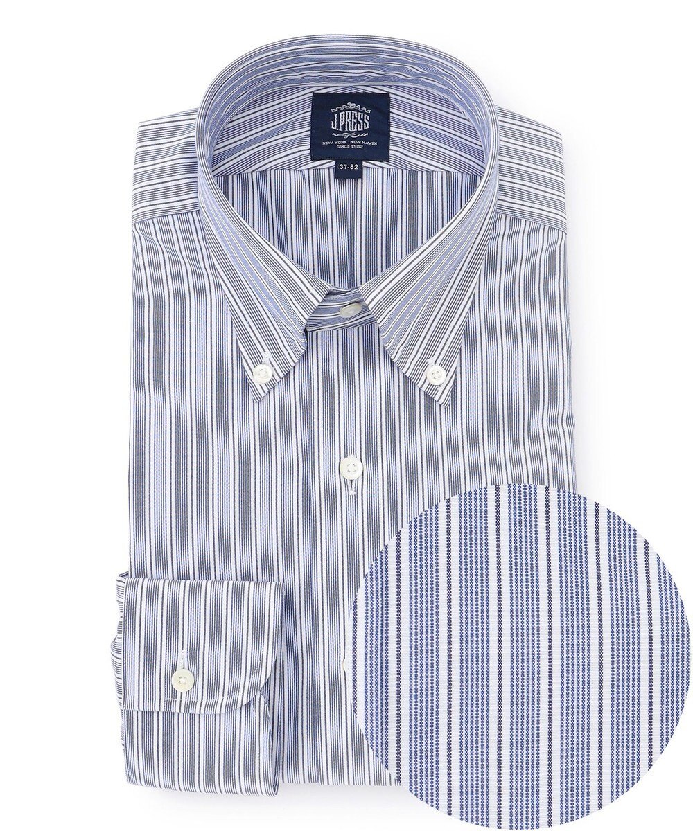 J.PRESS MEN 【PREMIUM PLEATS / 形態安定】イングリッシュストライプ ドレスシャツ / B.D. 
