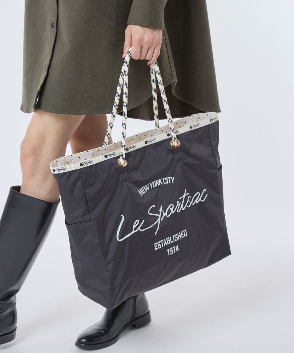 LeSportsac LARGE 2 WAY TOTE/2ウェイサンダー/アイボリードッツ 