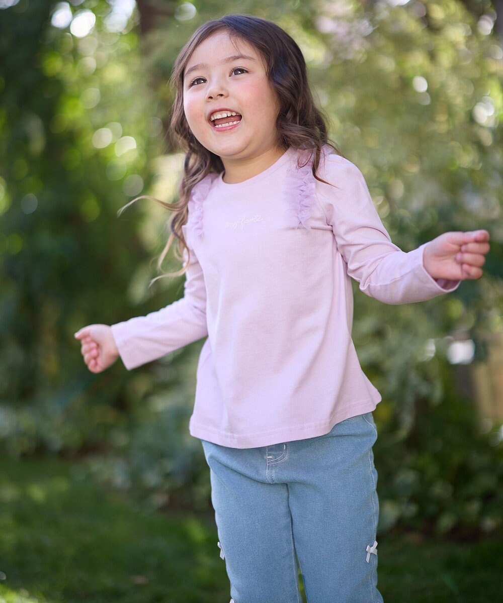 ANY KIDS チュールフリル 長袖Tシャツ 