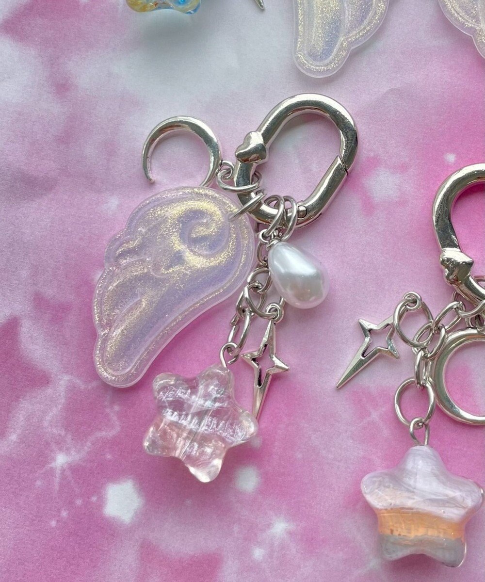 WEGO ミックスカラースターエンジェルキーホルダー 