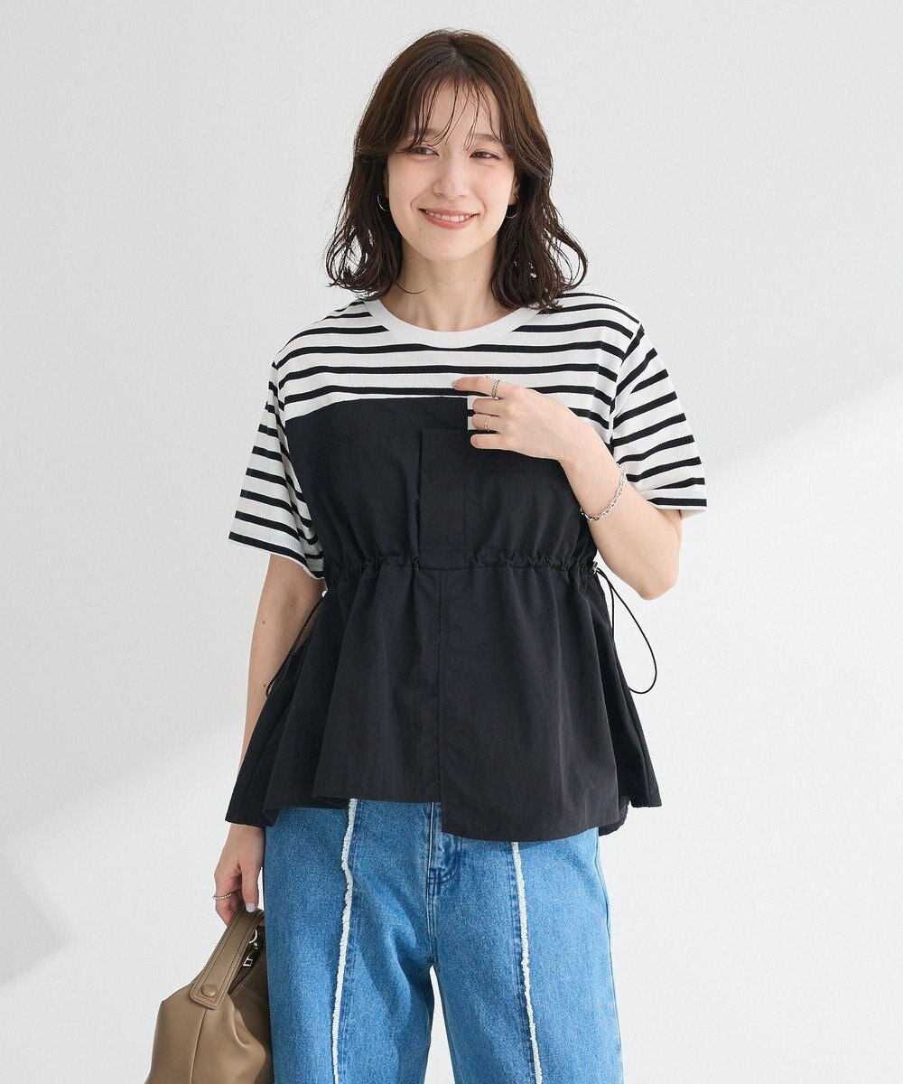 Green Parks ビスチェドッキングドロスト５分袖プルオーバー 